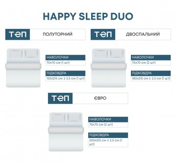 
Комплект постільної білизни "Happy Sleep Duo" складається з наволочки + підковд. . фото 6