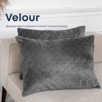 Подушка декоративная VELOUR 50х70 см серый. Харьков. фото 1 Подушка декоративная VELOUR 50х70 см серый. Харьков. фото 1