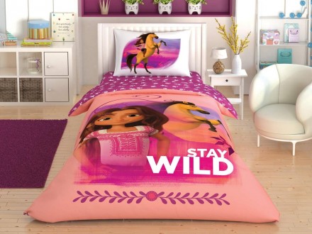 Подростковый комплект Disney TAC Spirit Stay Wild Ранфорс простынь на резинке. Харьков. фото 1 Подростковый комплект Disney TAC Spirit Stay Wild Ранфорс простынь на резинке. Харьков. фото 1