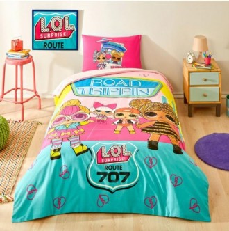 Подростковый комплект Disney TAC LOL Surprise Cute Ранфорс простынь на резинке. Харьков. фото 1 Подростковый комплект Disney TAC LOL Surprise Cute Ранфорс простынь на резинке. Харьков. фото 1