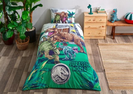 Подростковый комплект Disney TAC Jurassic World Forest Ранфорс простынь на резин. Харьков. фото 1 Подростковый комплект Disney TAC Jurassic World Forest Ранфорс простынь на резин. Харьков. фото 1