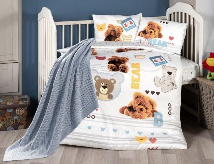 Комплект постельного белья для младенцев First Choice Bear Бамбук +Плед вязаный. Харьков. фото 1 Комплект постельного белья для младенцев First Choice Bear Бамбук +Плед вязаный. Харьков. фото 1