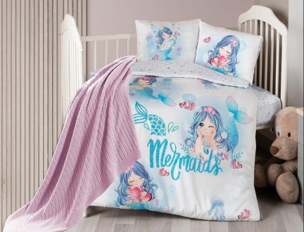Комплект постельного белья для младенцев First Choice Mermaid Бамбук +Плед вязан. Харьков. фото 1 Комплект постельного белья для младенцев First Choice Mermaid Бамбук +Плед вязан. Харьков. фото 1