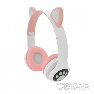 
	Описание: Беспроводные Bluetooth наушники Cat Ear VZV-23M Led, Pink - стильные. . фото 1