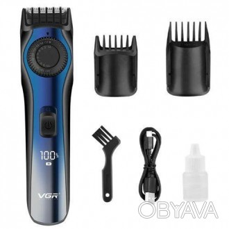 Машинка (тример) для стриження волосся й бороди VGR V-080, Professional, 2 насад. . фото 1