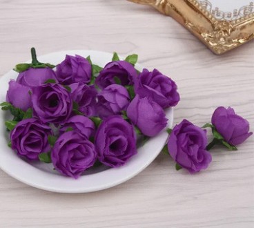 Цветы для рукоделия 10 шт Розы фиолетовые. Суми. фото 1 Цветы для рукоделия 10 шт Розы фиолетовые. Суми. фото 1