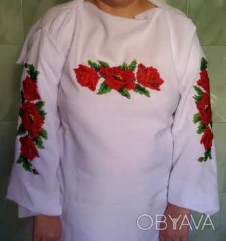 Заготовка сорочка маки вишивка бісером вышитая сорочка вышиванка