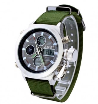 Годинники чоловічі наручні AMST Biden+фірмова коробка в подарунок nylon green-silver-black. Київ. фото 1 Годинники чоловічі наручні AMST Biden+фірмова коробка в подарунок nylon green-silver-black. Київ. фото 1