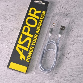 USB-кабель Aspor AM-102 Magnetic Micro (1m) silver. Киев. фото 1 USB-кабель Aspor AM-102 Magnetic Micro (1m) silver. Киев. фото 1