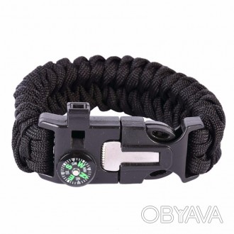 Браслет Paracord Flint-Fire + compass black
В отличие от зажигалок и спичек, огн. . фото 1