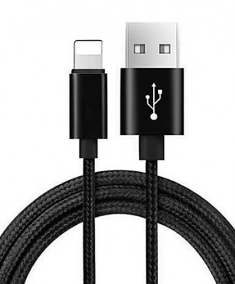 Кабель USB DATA плетенный ReCord Lightning for iPhone (1m) black. Киев. фото 1 Кабель USB DATA плетенный ReCord Lightning for iPhone (1m) black. Киев. фото 1