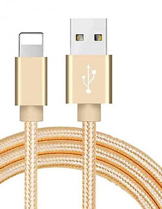 Кабель USB DATA плетенный ReCord Lightning for iPhone (1m) gold. Киев. фото 1 Кабель USB DATA плетенный ReCord Lightning for iPhone (1m) gold. Киев. фото 1