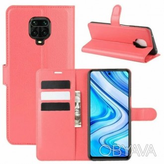 Чехол-книжка Bookmark для Xiaomi Redmi Note 9 Pro red