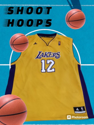 Баскетбольная майкa Adidas NBA Los Angeles Lakers, Howard, размер-2XL, длина-78с. . фото 2