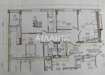 Код об'єкта: 338847. АН "Атланта" Продаж трьох кімнатної квартири в новобудові Ж. Франковский. фото 3