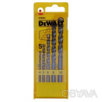 Набор сверл DeWALT по кирпичу, 5шт, d=4,5,6,8,10мм. (DT6952)