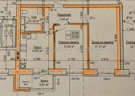 Центр Продажу Нерухомості продає 2-кімнатну квартиру площею 53,70 м² без внутріш. . фото 6