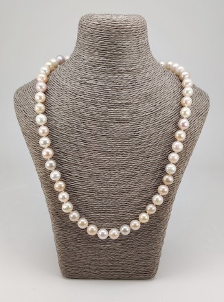 Намисто з натуральними біло-рожевими перлами на струні (довжина 47,5 см). Вага 4. . фото 5