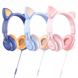 
Качественные наушники HOCO Cat Ear Headphones W36 – яркие и красивые, отличный . . фото 2