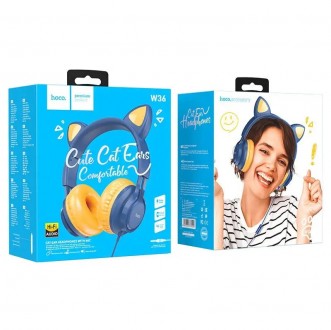 
Качественные наушники HOCO Cat Ear Headphones W36 – яркие и красивые, отличный . . фото 3