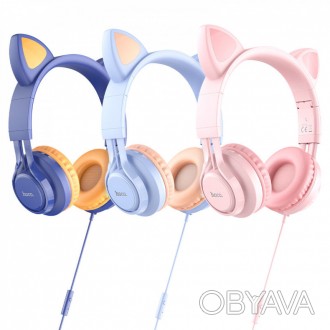 
Качественные наушники HOCO Cat Ear Headphones W36 – яркие и красивые, отличный . . фото 1