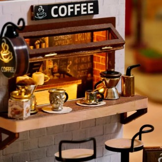 
 Конструктор 3D DIY Cute Room QT-048 Кав'ярня Coffee Time Ляльковий будинок Рум. . фото 3