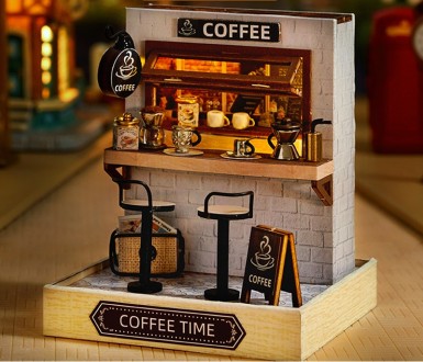 
 Конструктор 3D DIY Cute Room QT-048 Кав'ярня Coffee Time Ляльковий будинок Рум. . фото 2