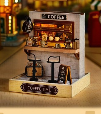 
 Конструктор 3D DIY Cute Room QT-048 Кав'ярня Coffee Time Ляльковий будинок Рум. . фото 7