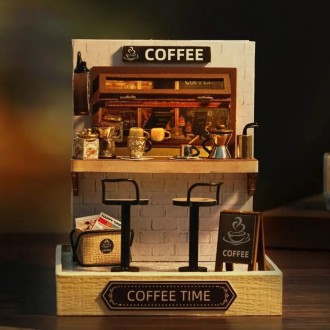 
 Конструктор 3D DIY Cute Room QT-048 Кав'ярня Coffee Time Ляльковий будинок Рум. . фото 4