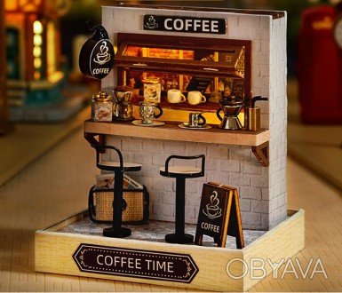 
 Конструктор 3D DIY Cute Room QT-048 Кав'ярня Coffee Time Ляльковий будинок Рум. . фото 1