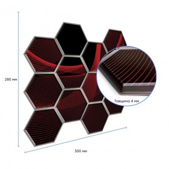 Декоративна ПВХ плитка на самоклейці соти 280х300х5мм, ціна за 1 шт. (СПП-503)
С. . фото 4