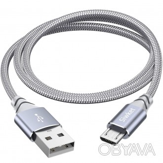 Micro USB кабель для зарядки 3M, Siwket, плетеный USB A на Micro Android кабель