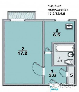  
Продам 1-о кімнатну квартиру в с. Новому. 
- 4/5поверх; 
- загальна площа 36м2. . фото 1