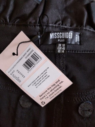 Нова якісна спідниця з напиленням р.46,Missguided plus .
Колір - чорний, по тка. . фото 3