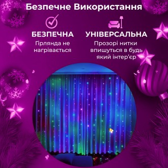 Гирлянда светодиодная Водопад: 270 LED (560 L) лампочек и прозрачный провод Эта . . фото 7