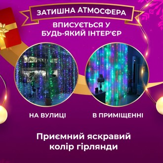 Гирлянда светодиодная Водопад: 270 LED (560 L) лампочек и прозрачный провод Эта . . фото 4