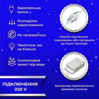 Гирлянда светодиодная LED штора: ваше волшебство освещения Эта гирлянда из свето. . фото 5