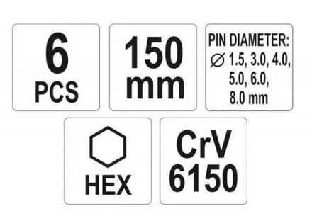 Набор YATO YT-47121 включает в себя шесть высокоточных пробойников размером 1,5x. . фото 3