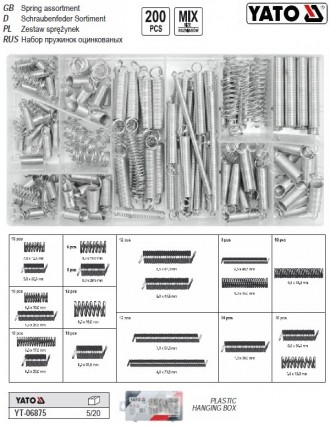 набір пружини 200 штук YATO YT-06875
матеріал залізо
чистота поверхні оцинковани. . фото 4