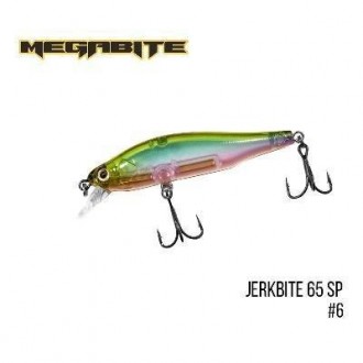 Воблер Megabite  Jerkbite 65 SP (65 mm, 5.9 g, 1.0 m) (6). Сумы. фото 1