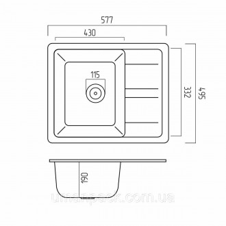 Гранітна мийка для кухні 5851 Aria українського бренду Platinum - це стильна, вр. . фото 3