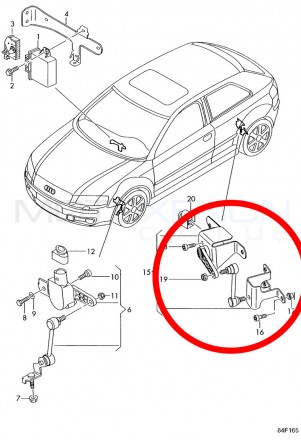 Датчик положення кузова в зборі Audi A3, Q3 (датчик рівня полу, датчик крену, да. . фото 4