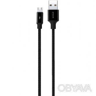 Кабель Proove Light Weft USB to Micro 2.4A 1m Black (CCLW20001101) - це надійний. . фото 1