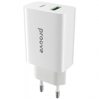 Мережевий зарядний пристрій Proove Rapid 20W Type-C + USB White (WCRP20110002)
P. . фото 2