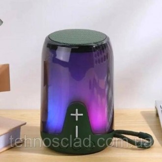  Портативна колонка TG652 5W з RGB підсвічуванням та ремінцем. XU-222 Колір: зел. . фото 8