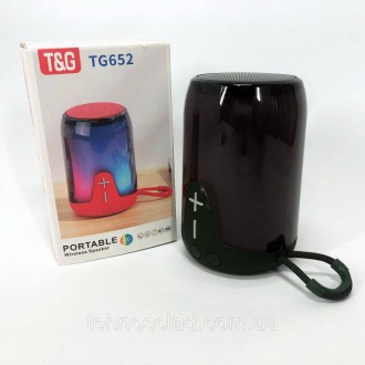  Портативна колонка TG652 5W з RGB підсвічуванням та ремінцем. XU-222 Колір: зел. . фото 5