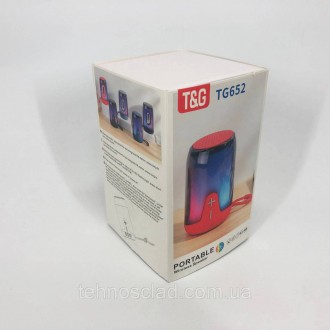  Портативна колонка TG652 5W з RGB підсвічуванням та ремінцем. XU-222 Колір: зел. . фото 3