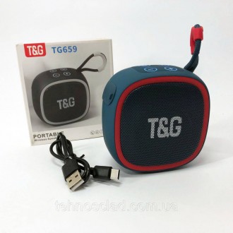  Портативна Bluetooth-колонка TG659 із ремінцем. GI-918 Колір: синійФункції
Підт. . фото 5