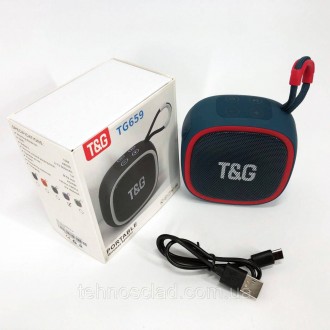  Портативна Bluetooth-колонка TG659 із ремінцем. GI-918 Колір: синійФункції
Підт. . фото 2