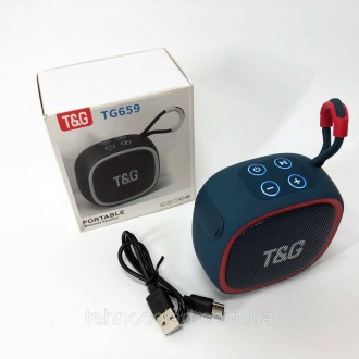  Портативна Bluetooth-колонка TG659 із ремінцем. GI-918 Колір: синійФункції
Підт. . фото 6